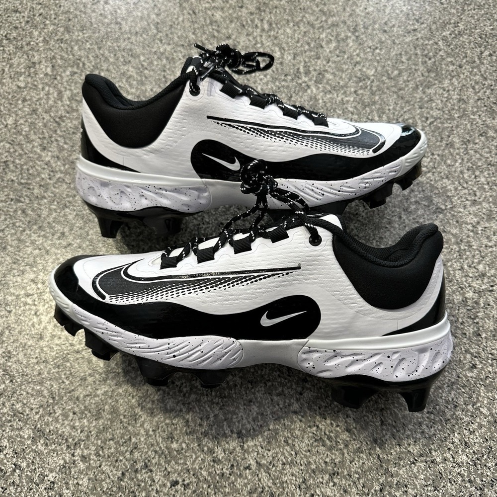 Nike Alpha Huarache Elite 4 Low MCS Baseball Cleats Mens 11 FD6255-108 White